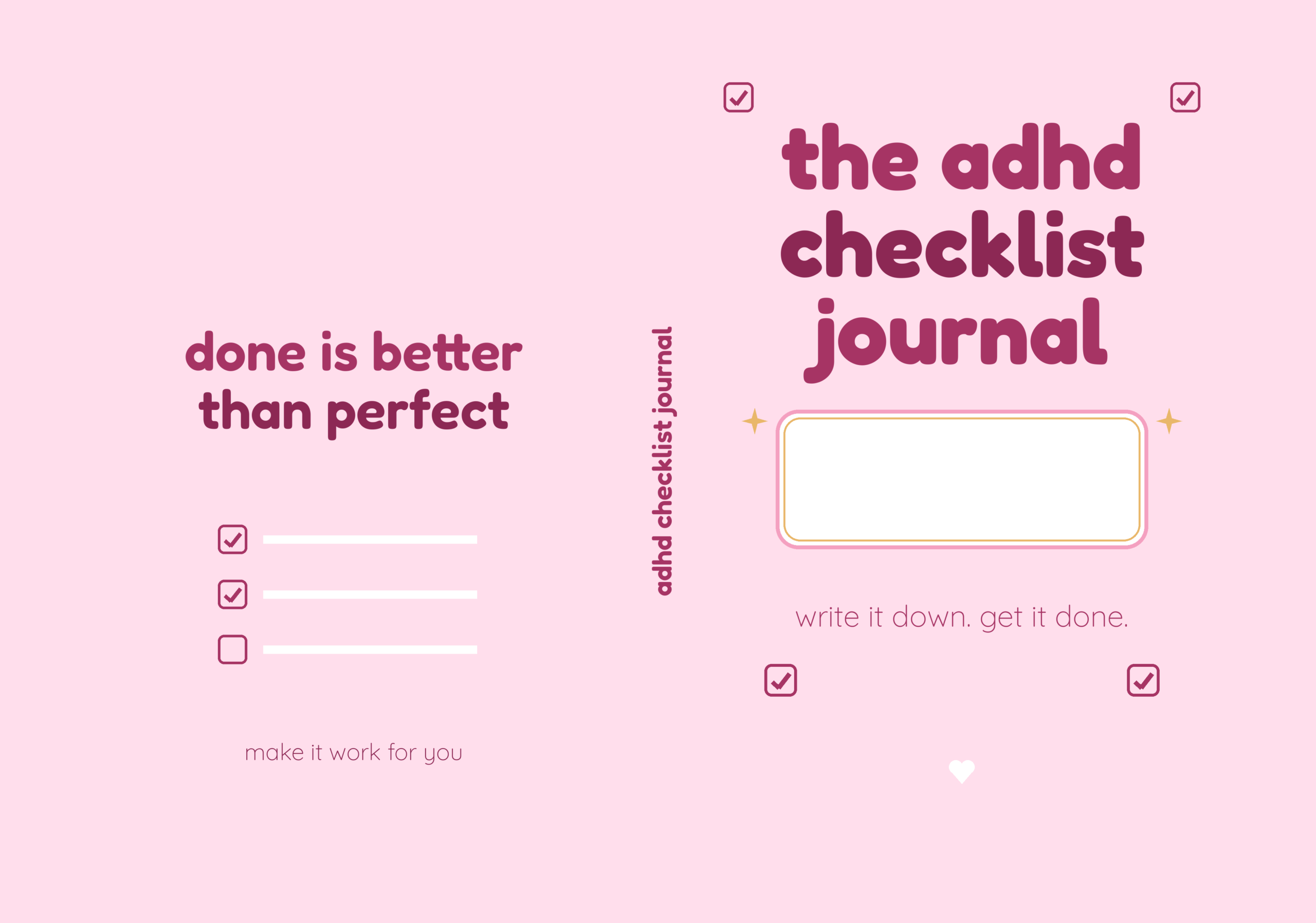 ADHD Checklist Journal personalized cover